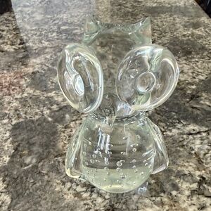 Clear Glass Owl Figurine